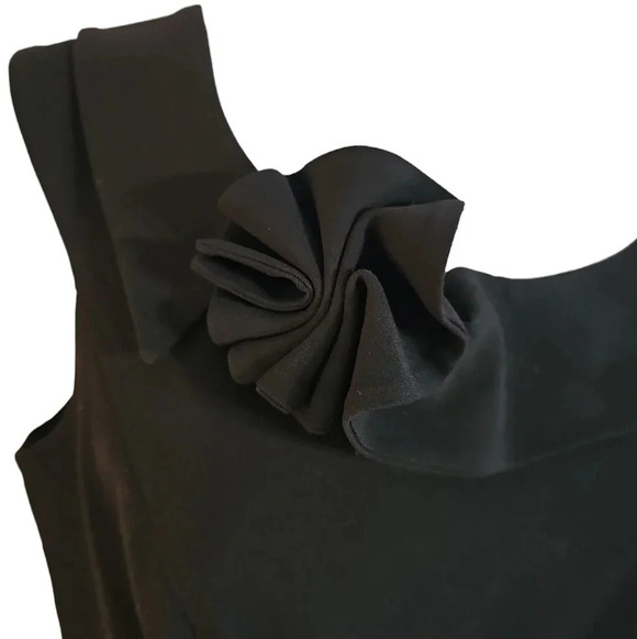 Calvin Klein Womens Black Bow Neck Sleeveless Sheath Cocktail Dress Size Large - Picture 3 of 8